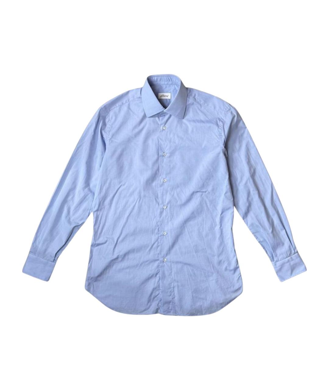 BRIONI Голубая хлопковая классическая рубашка, фото 1