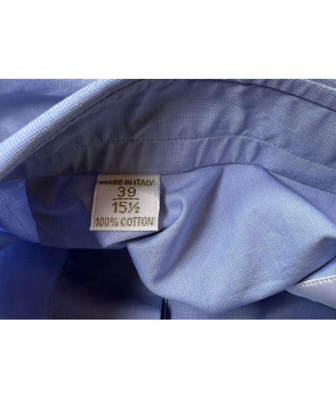 BRIONI Голубая хлопковая классическая рубашка, фото 4