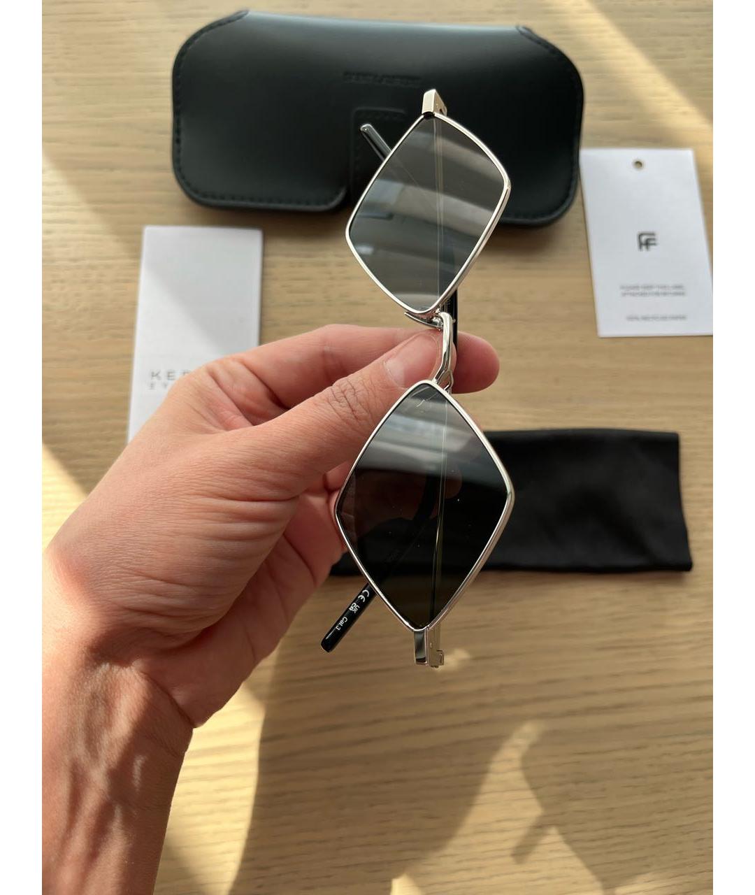 SAINT LAURENT Серебряные металлические солнцезащитные очки, фото 3