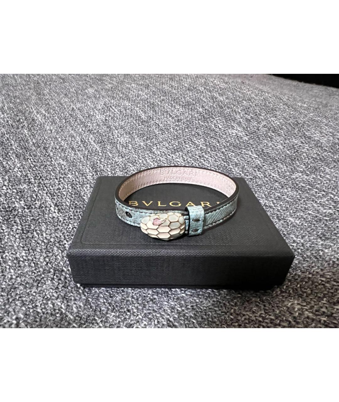BVLGARI Бирюзовый кожаный браслет, фото 7