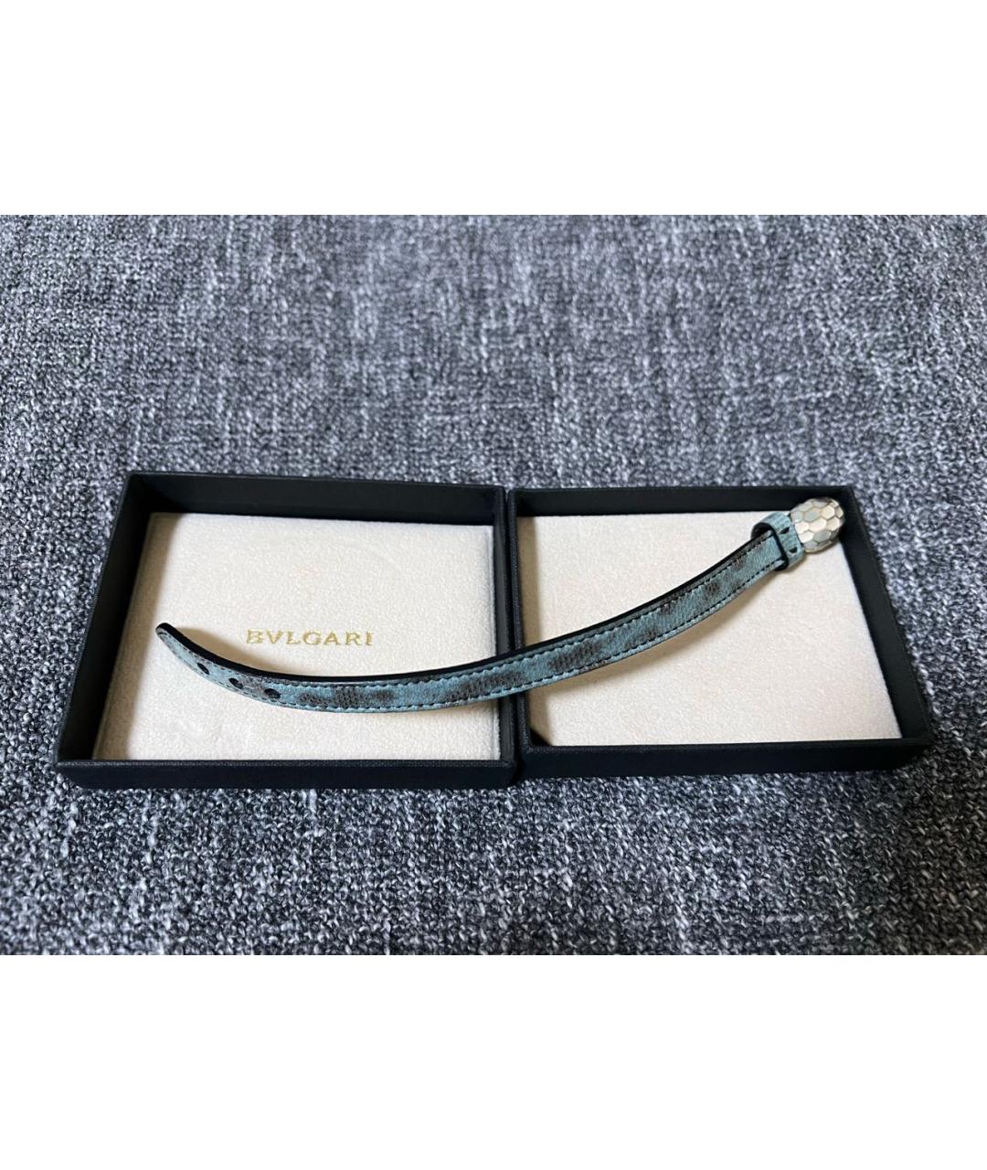 BVLGARI Бирюзовый кожаный браслет, фото 4