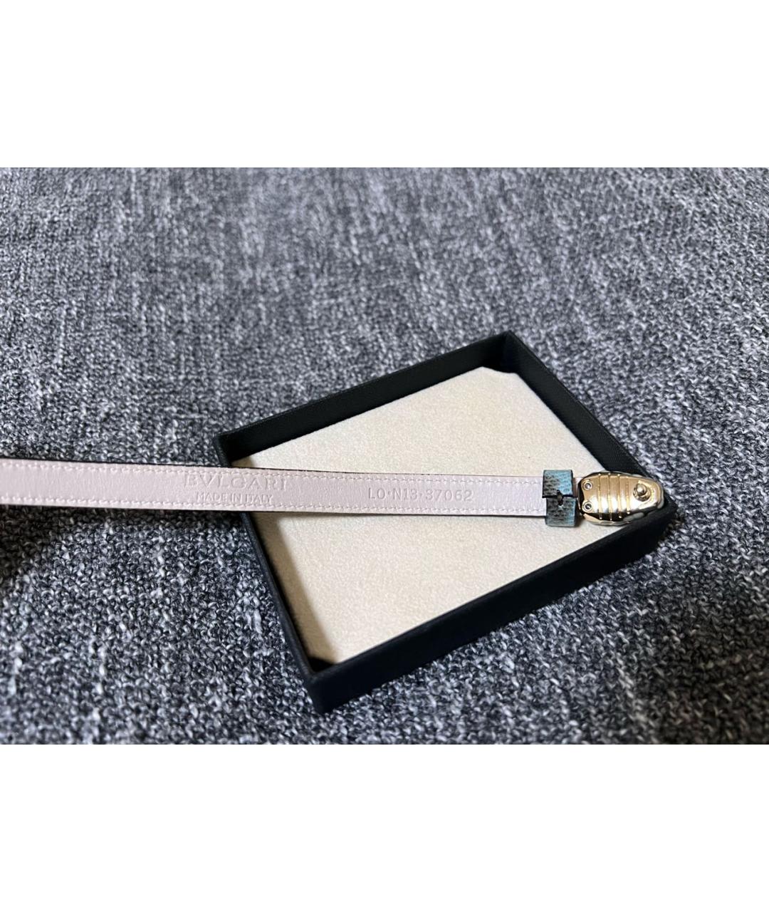 BVLGARI Бирюзовый кожаный браслет, фото 5