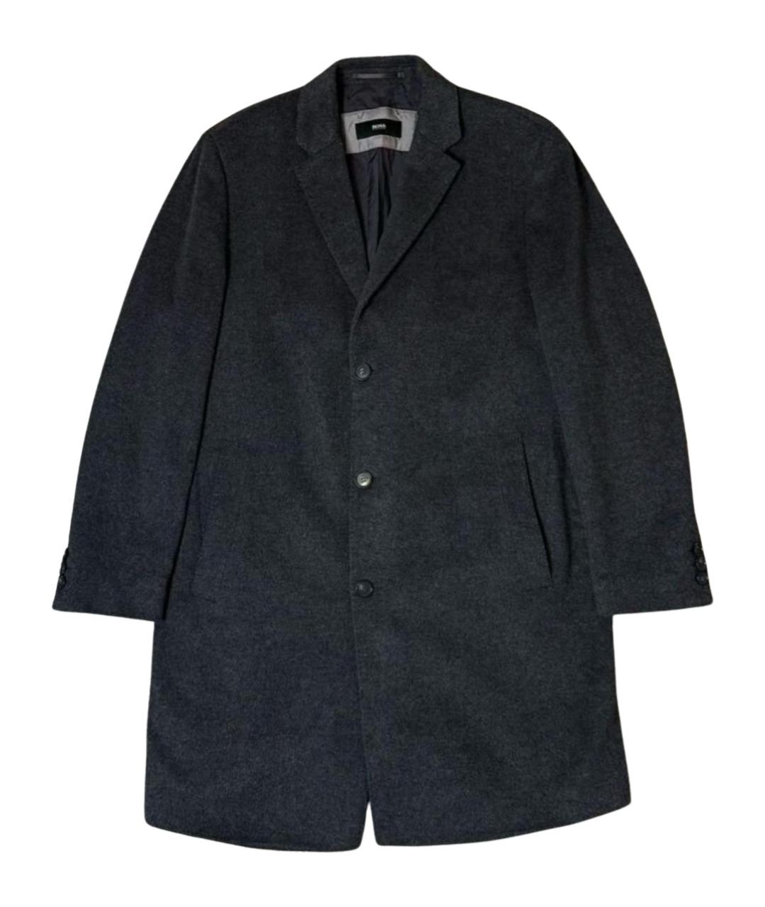 HUGO BOSS Серое шерстяное пальто, фото 1