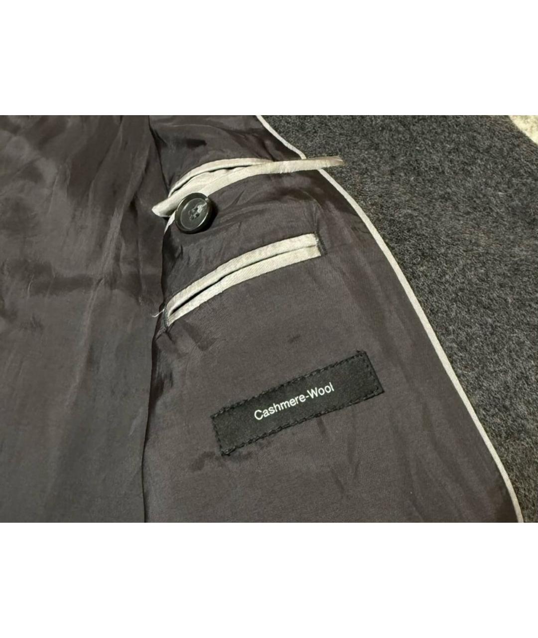 HUGO BOSS Серое шерстяное пальто, фото 5
