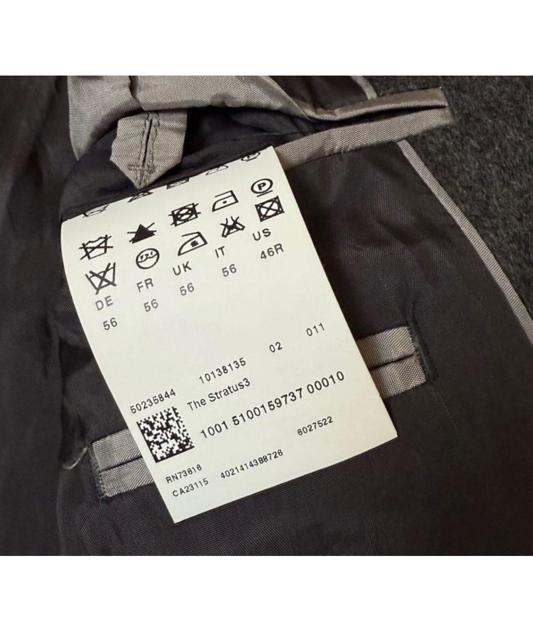 HUGO BOSS Серое шерстяное пальто, фото 6