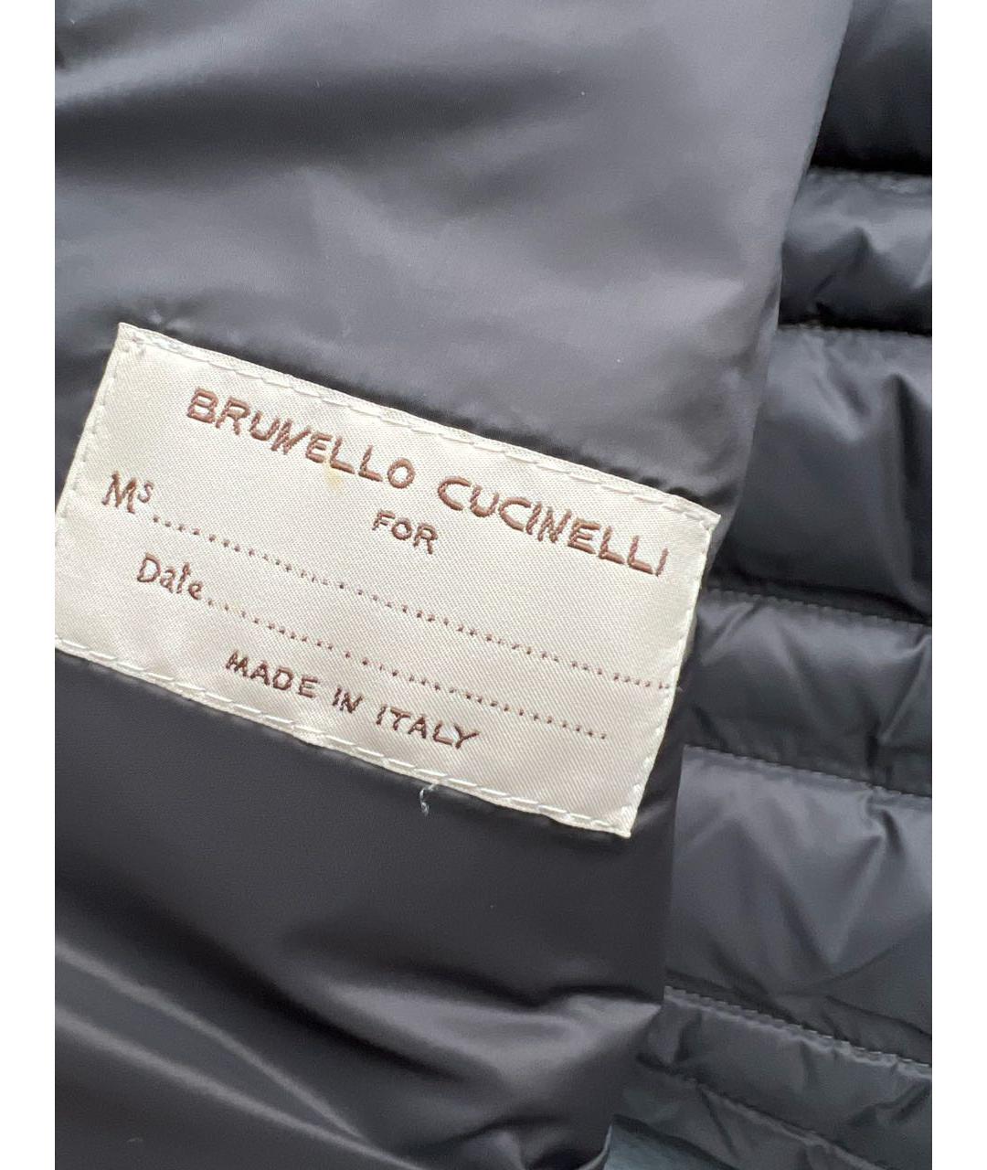 BRUNELLO CUCINELLI Серый полиэстеровый пуховик, фото 4