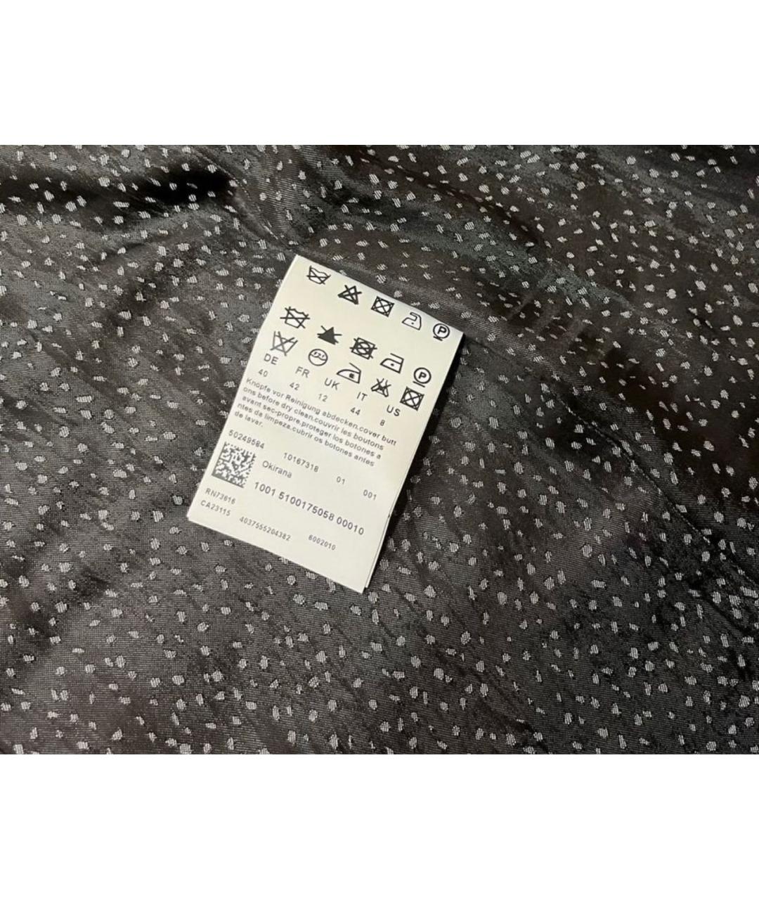 HUGO BOSS Черное шерстяное пальто, фото 6