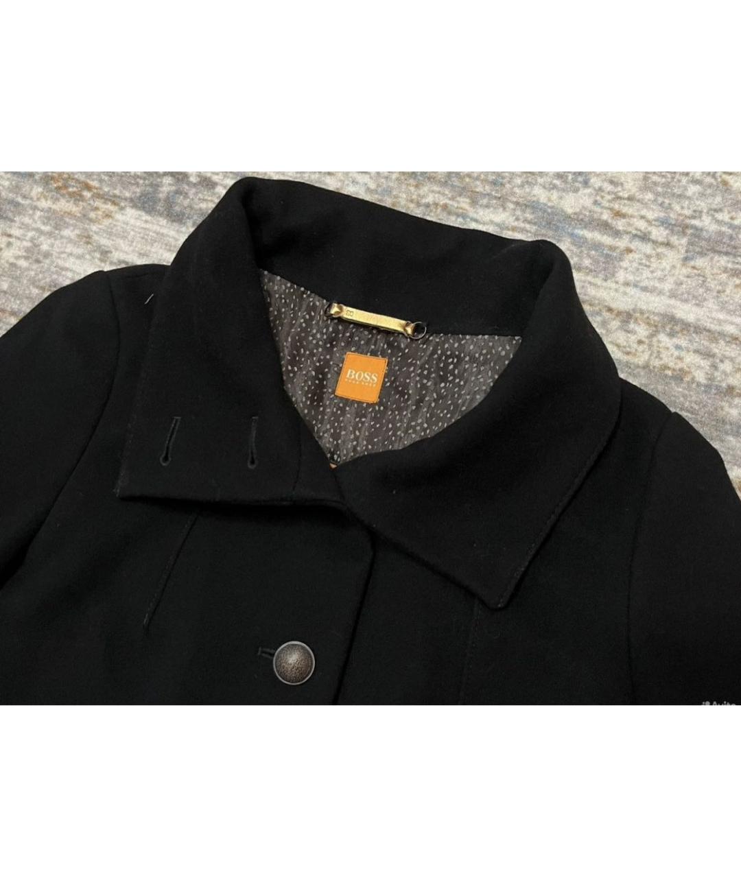 HUGO BOSS Черное шерстяное пальто, фото 3