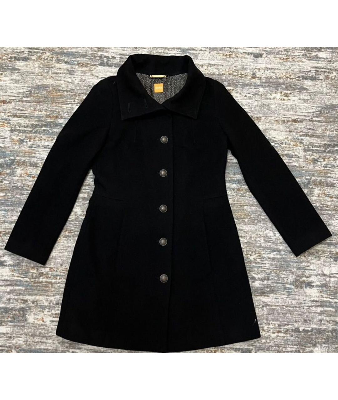 HUGO BOSS Черное шерстяное пальто, фото 8