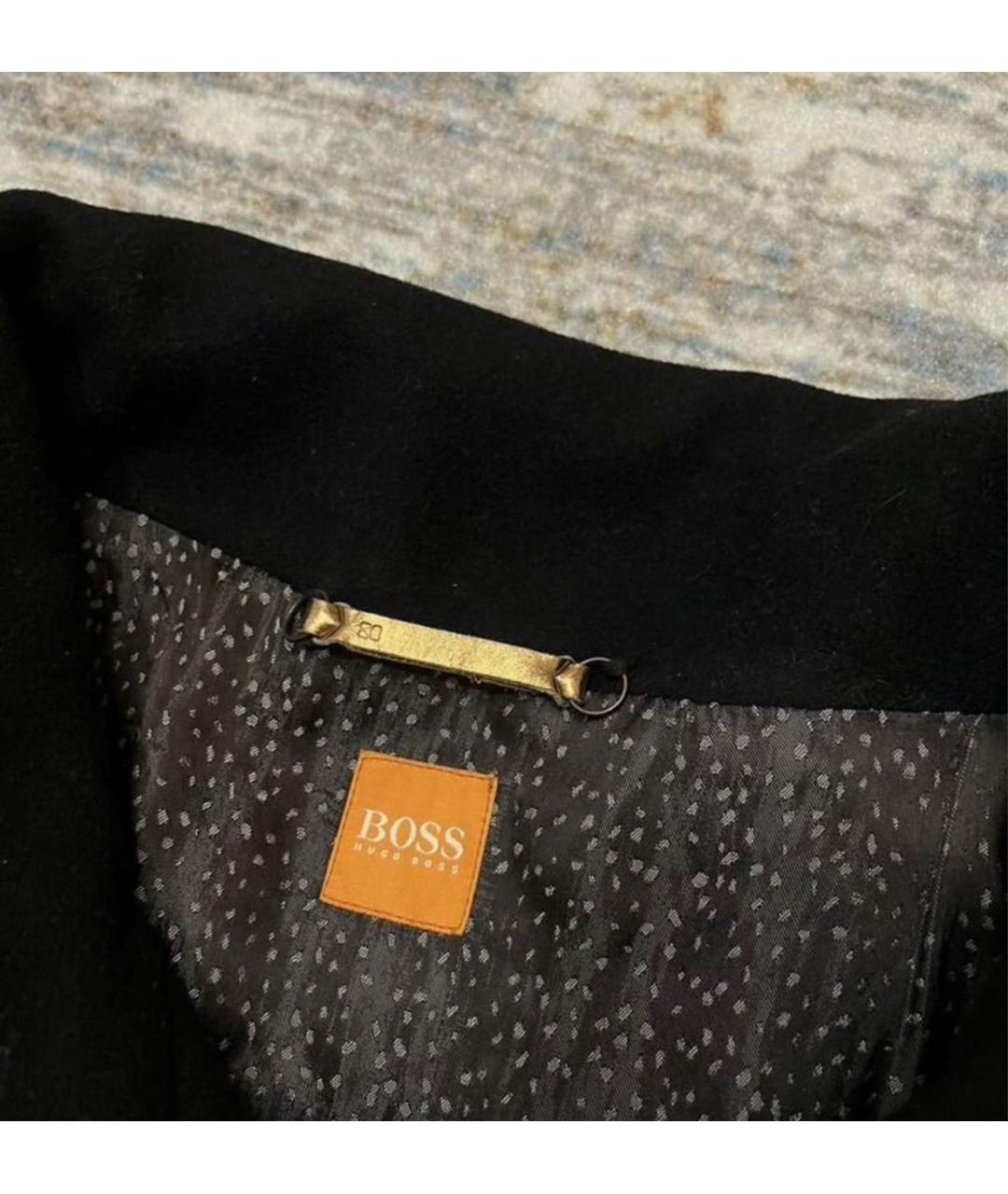 HUGO BOSS Черное шерстяное пальто, фото 4