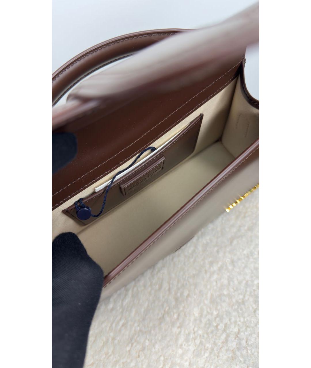 JACQUEMUS Коричневая кожаная сумка через плечо, фото 4