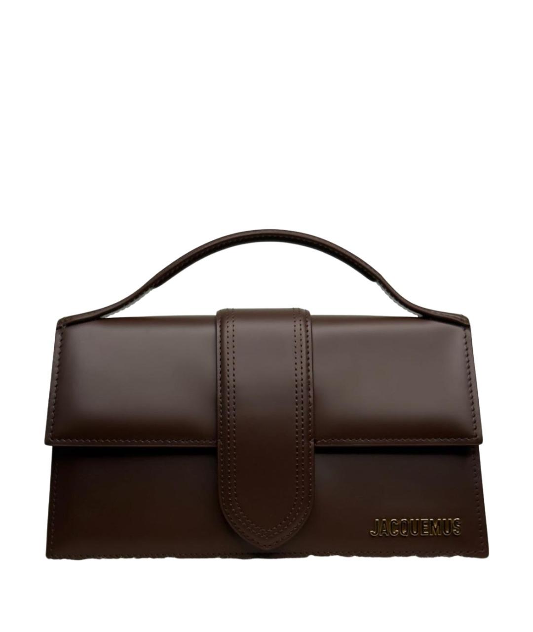 JACQUEMUS Коричневая кожаная сумка через плечо, фото 1