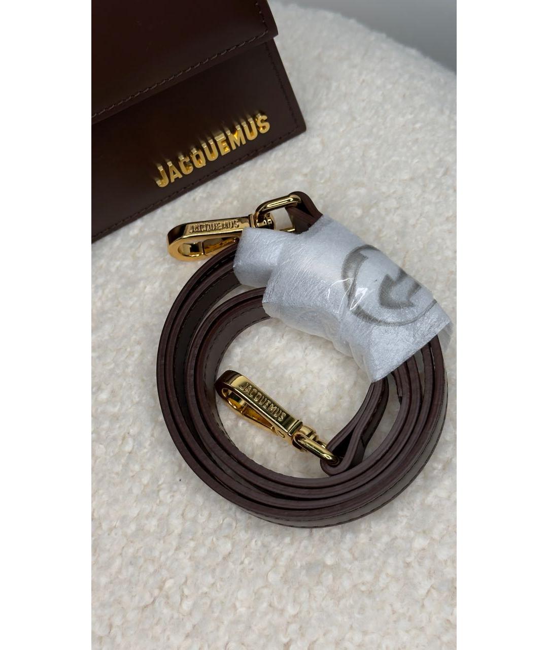 JACQUEMUS Коричневая кожаная сумка через плечо, фото 6