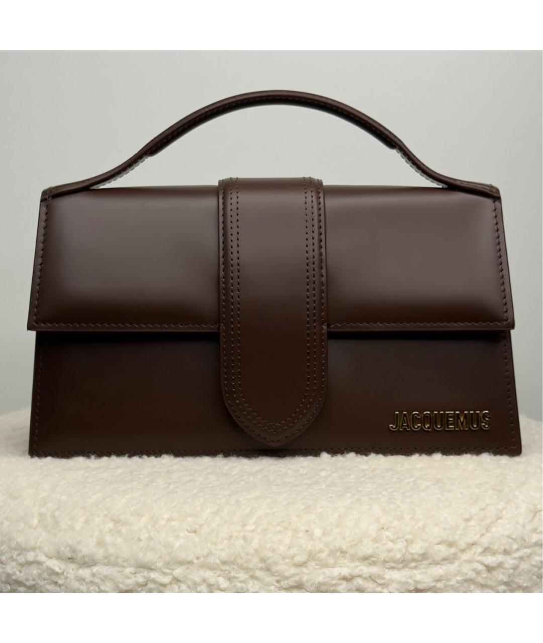 JACQUEMUS Коричневая кожаная сумка через плечо, фото 9