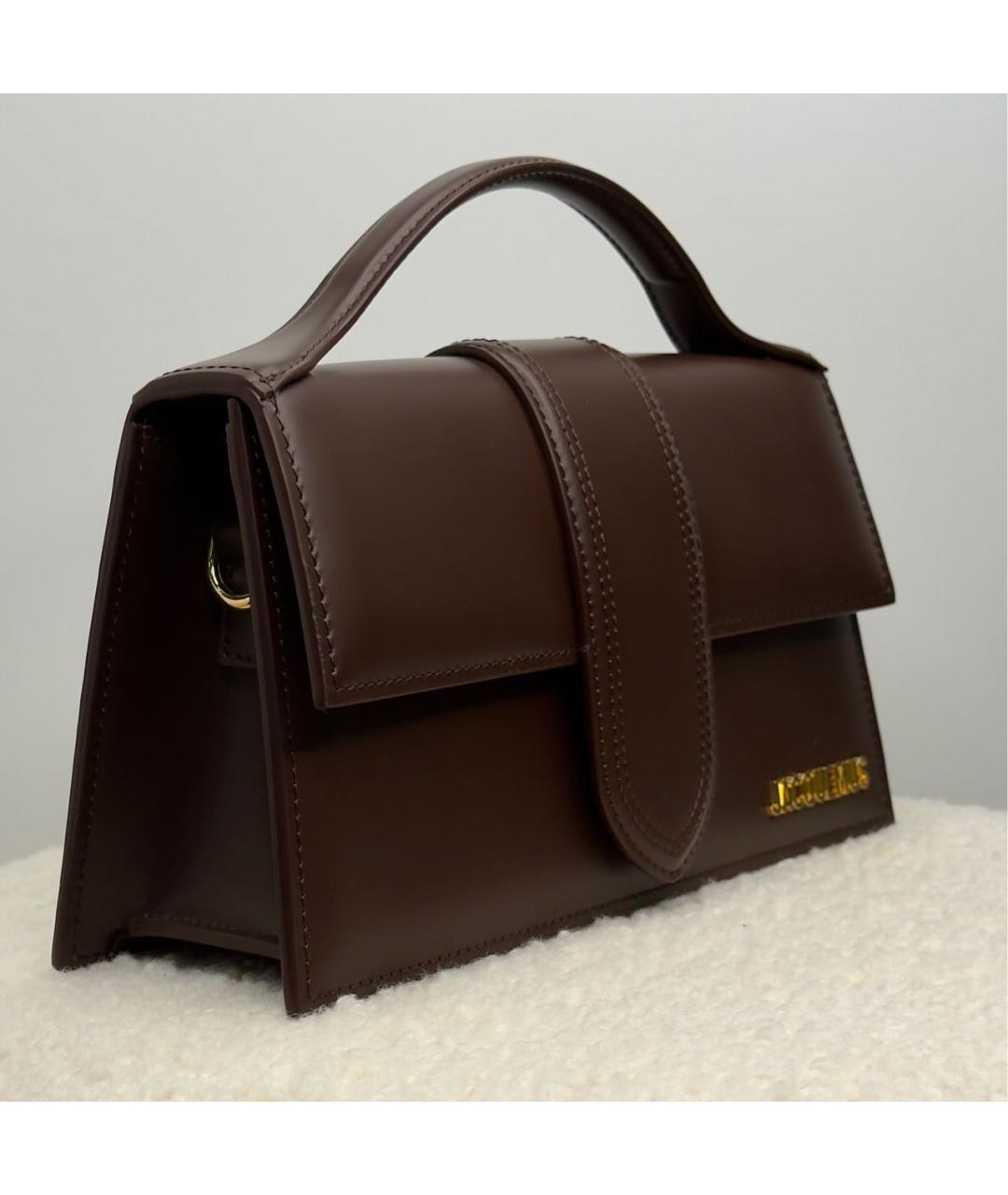 JACQUEMUS Коричневая кожаная сумка через плечо, фото 2