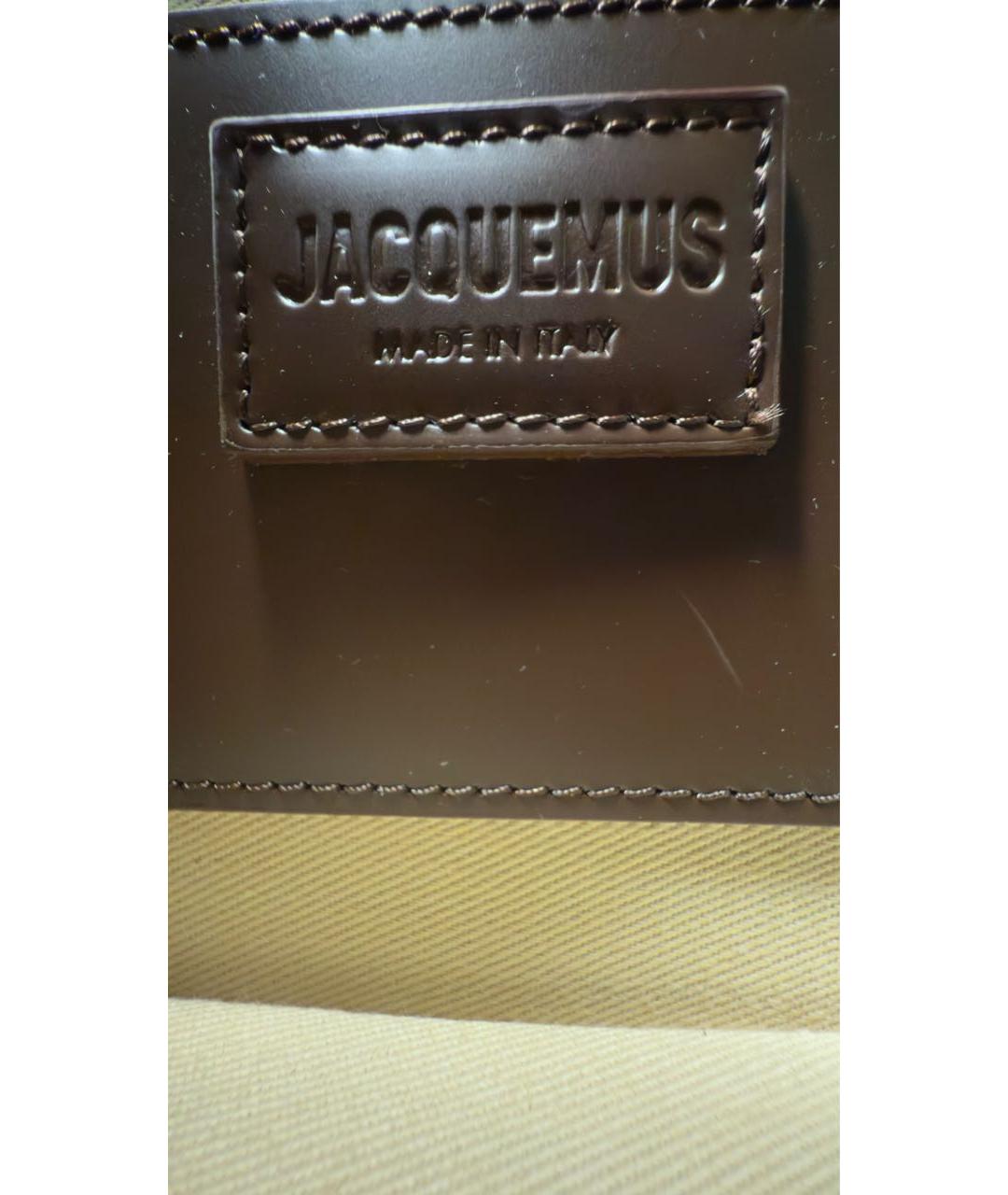 JACQUEMUS Коричневая кожаная сумка через плечо, фото 7