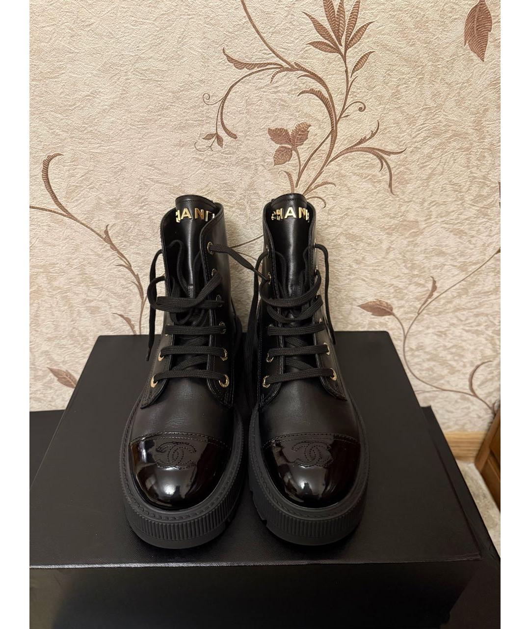 CHANEL Черные кожаные ботинки, фото 2