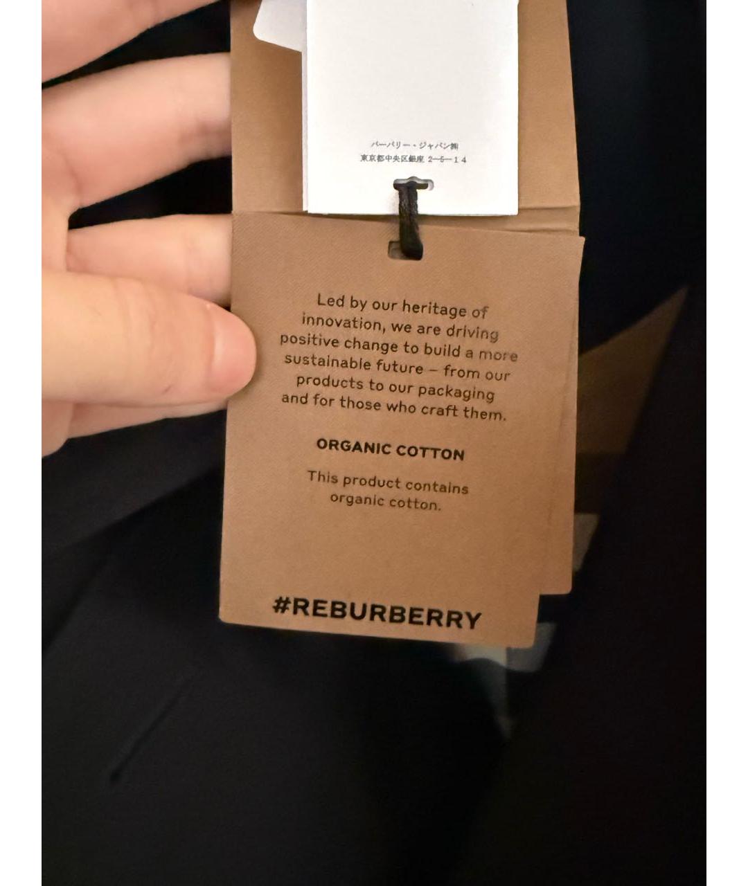 BURBERRY Черный хлопковый тренч / плащ, фото 4