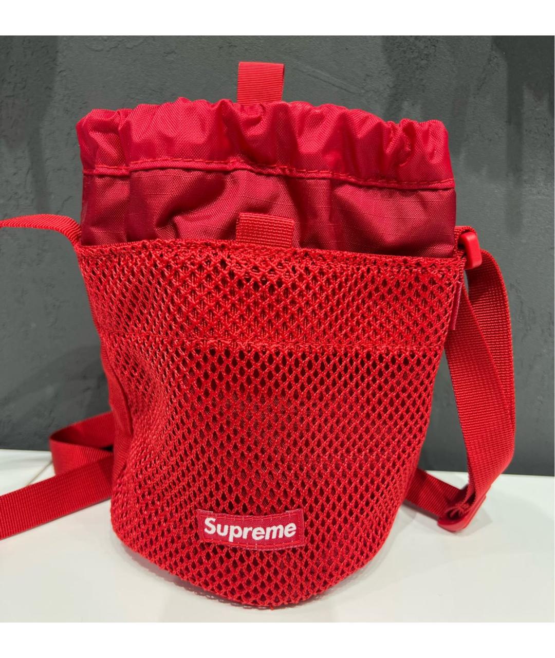 SUPREME Красная синтетическая сумка на плечо, фото 3