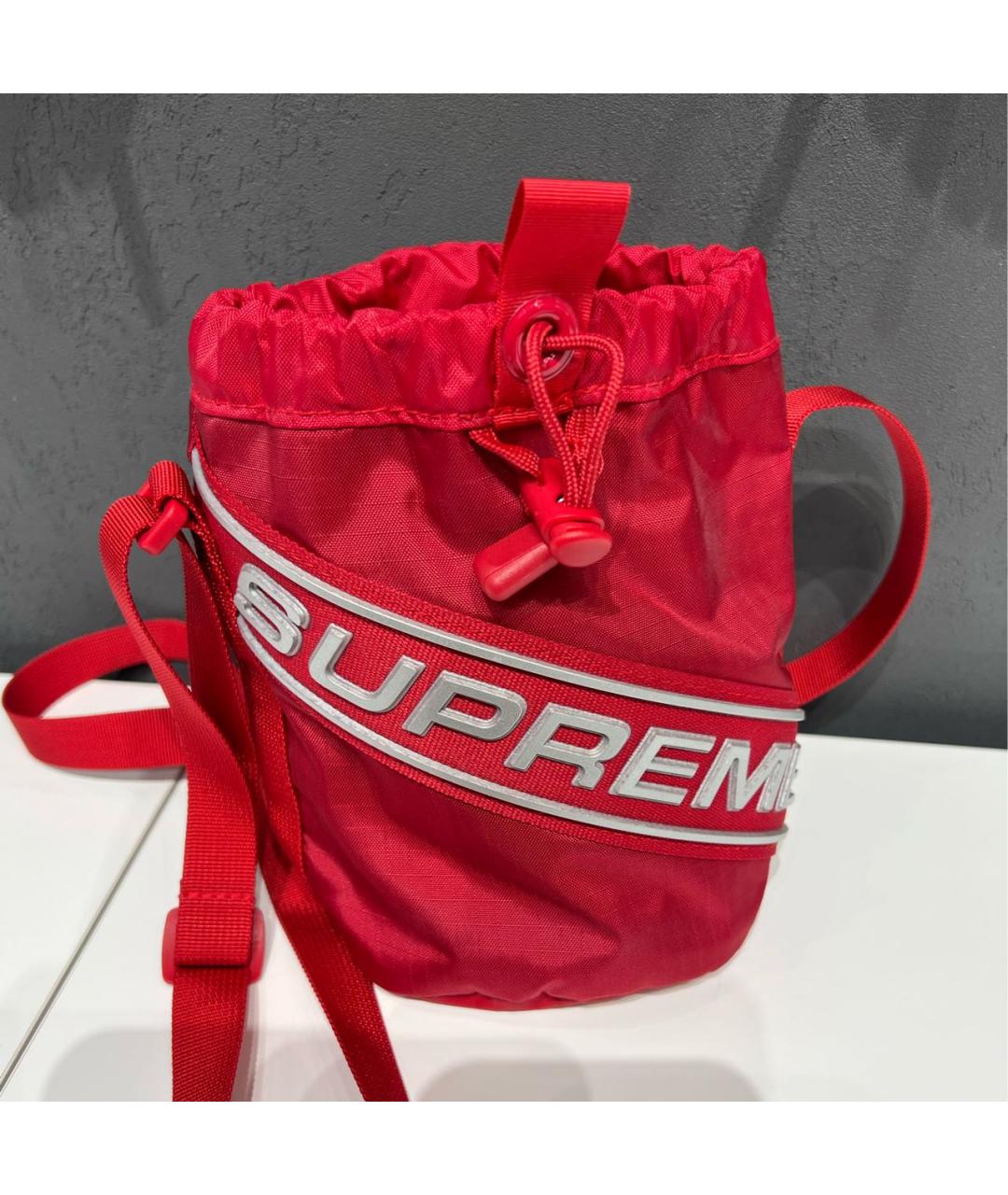 SUPREME Красная синтетическая сумка на плечо, фото 6