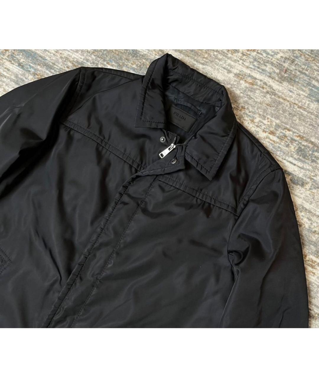 PRADA Черный полиамидовый тренч / плащ, фото 3