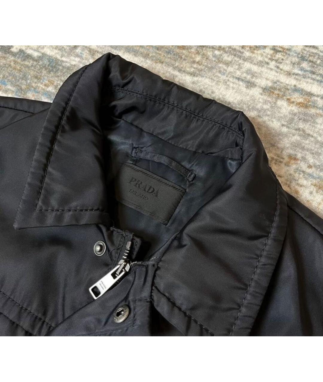 PRADA Черный полиамидовый тренч / плащ, фото 4