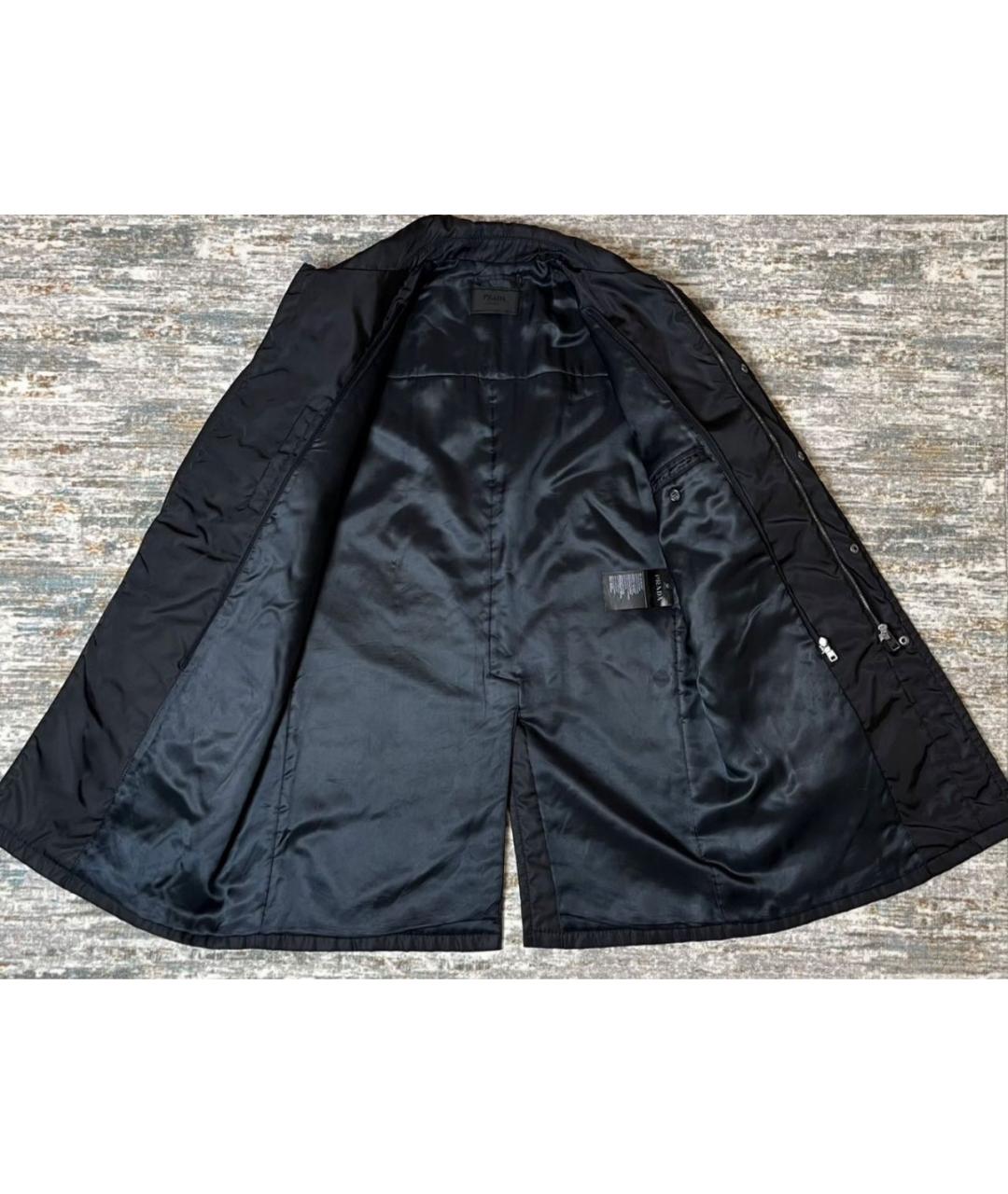 PRADA Черный полиамидовый тренч / плащ, фото 5