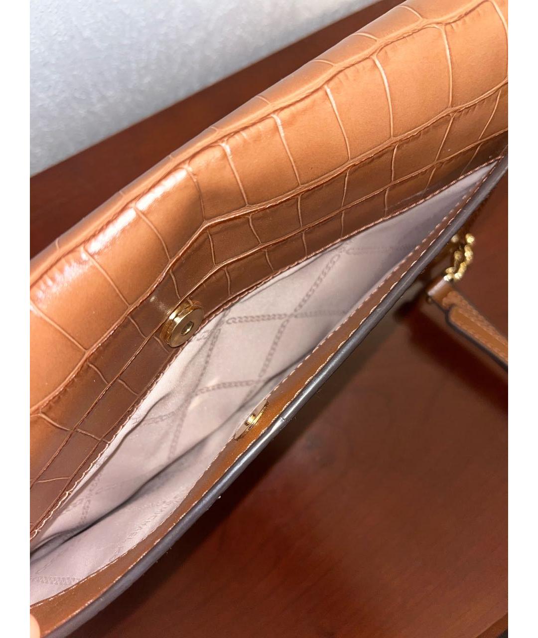 MICHAEL KORS Коричневая кожаная сумка через плечо, фото 5