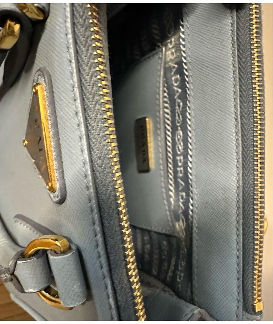 PRADA Голубая кожаная сумка через плечо, фото 6