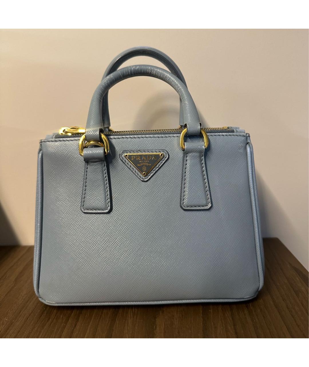 PRADA Голубая кожаная сумка через плечо, фото 7