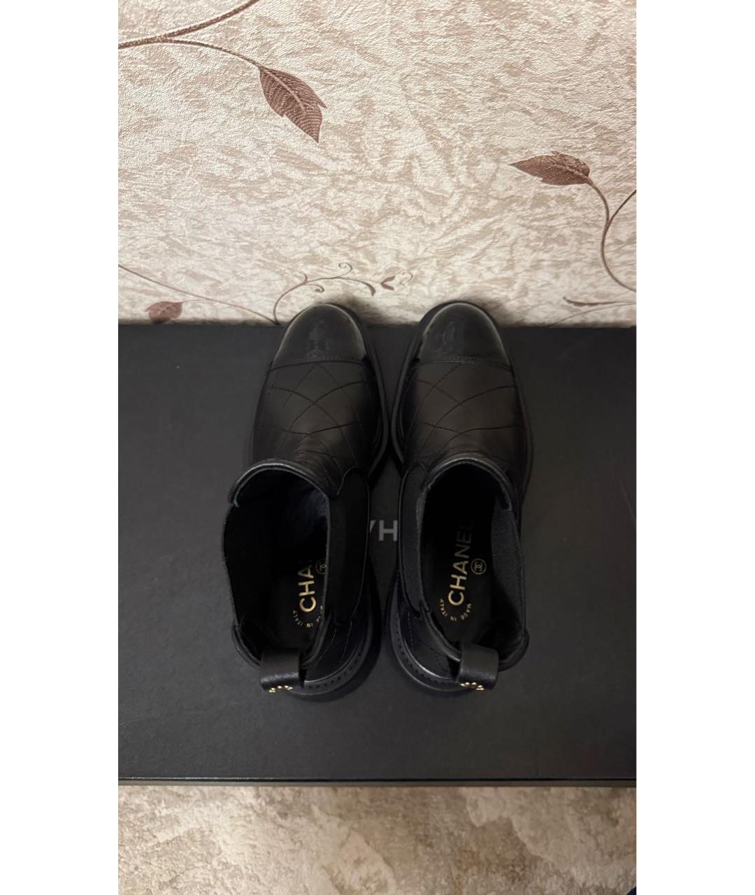 CHANEL Черные кожаные ботинки, фото 3