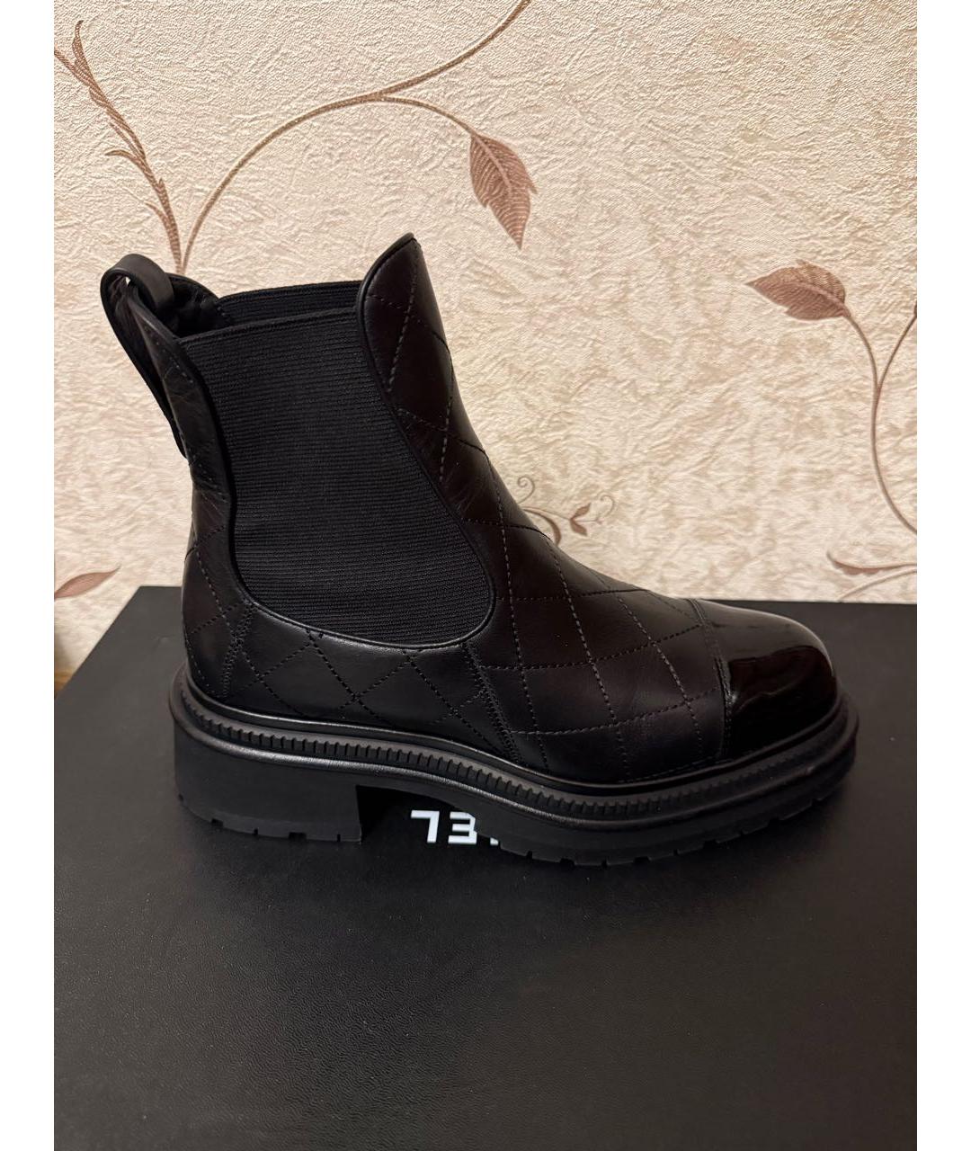 CHANEL Черные кожаные ботинки, фото 5