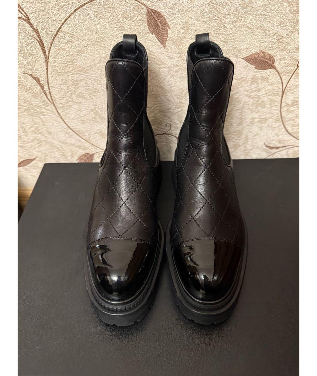 CHANEL Черные кожаные ботинки, фото 2