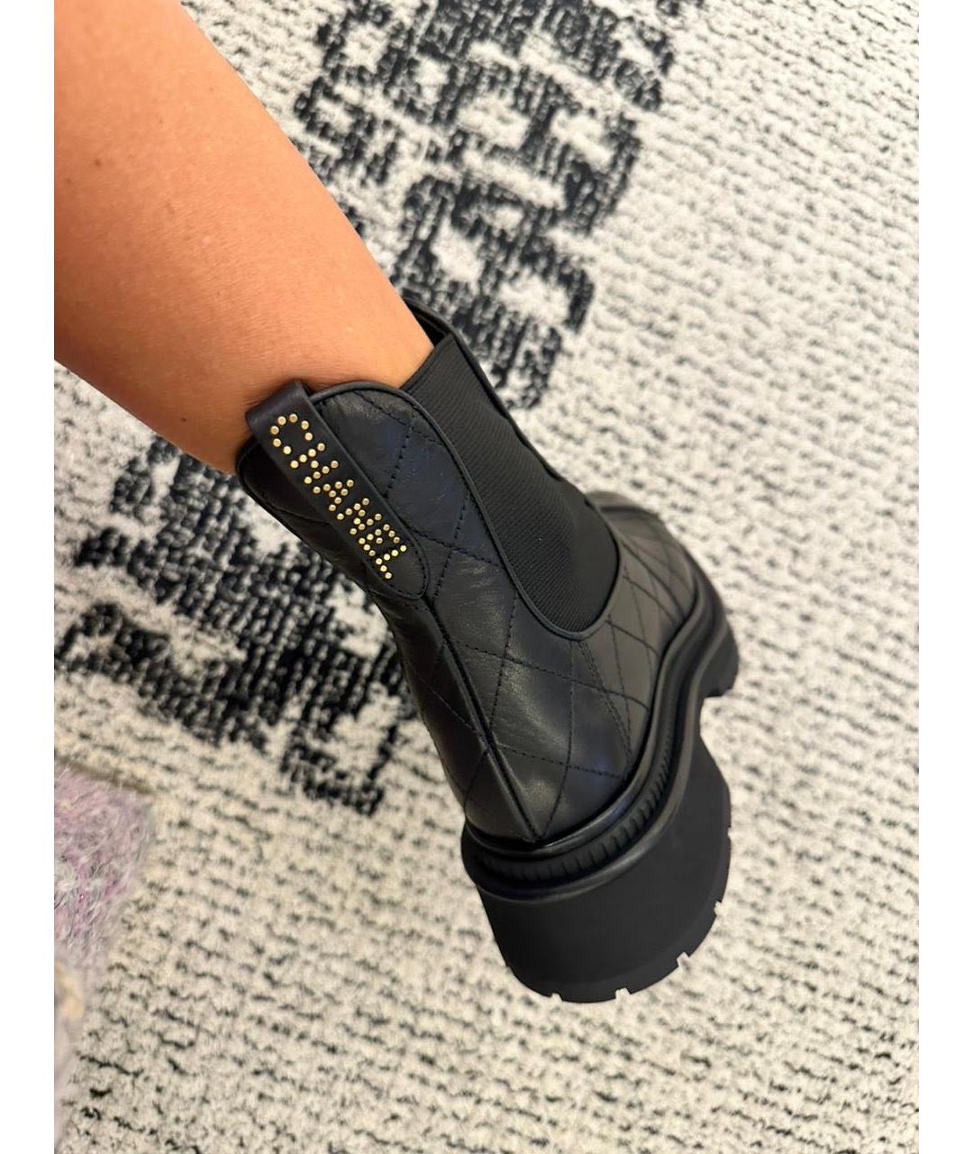 CHANEL Черные кожаные ботинки, фото 8
