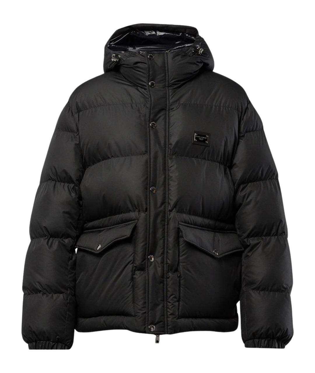 DOLCE&GABBANA Черный полиэстеровый пуховик, фото 1