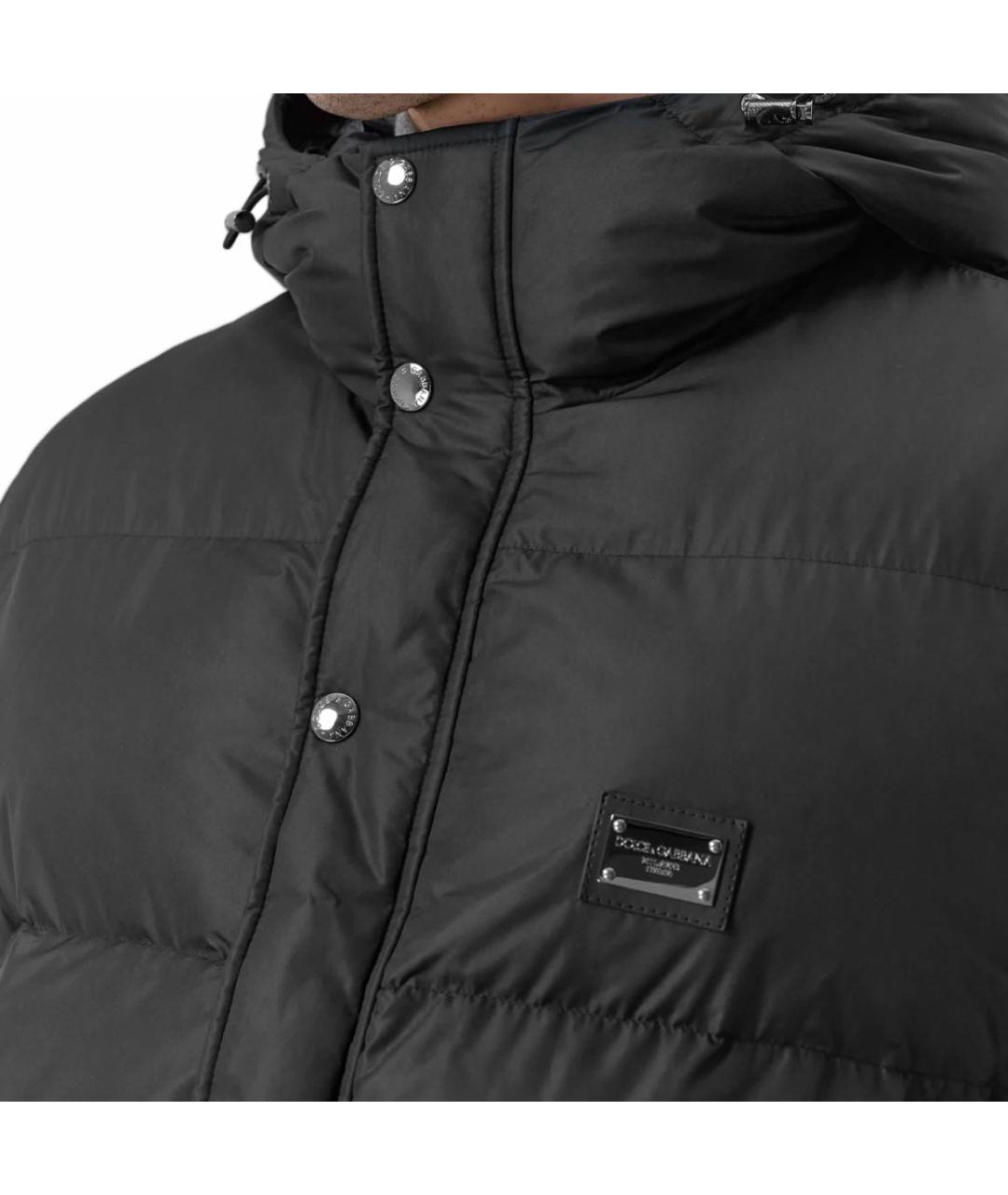 DOLCE&GABBANA Черный полиэстеровый пуховик, фото 5