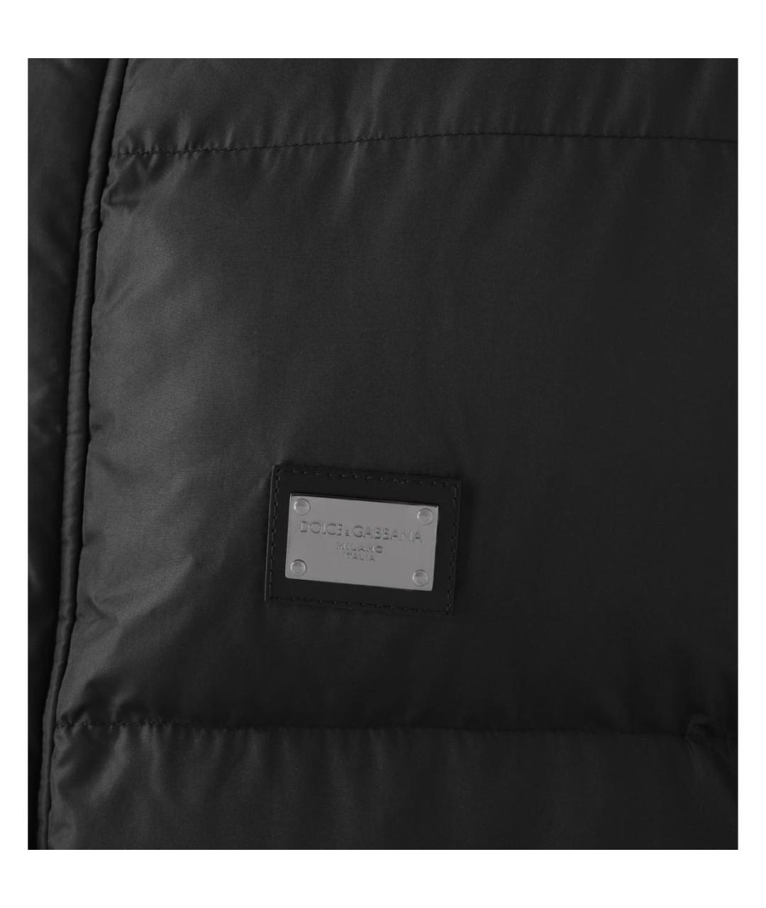 DOLCE&GABBANA Черный полиэстеровый пуховик, фото 3