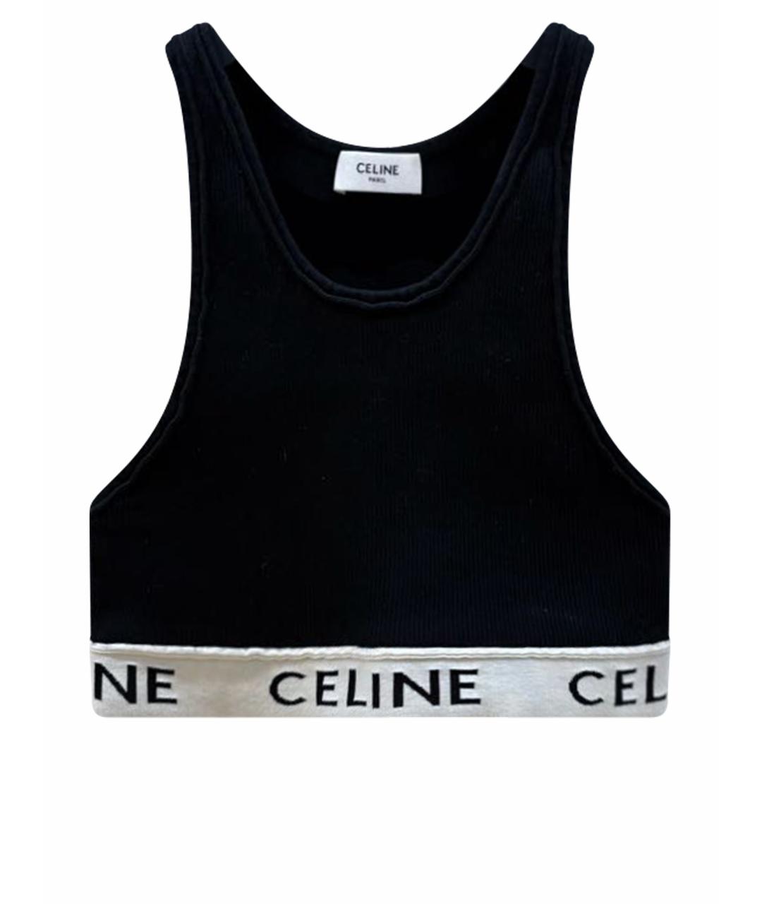 CELINE Черная хлопковая футболка, фото 1