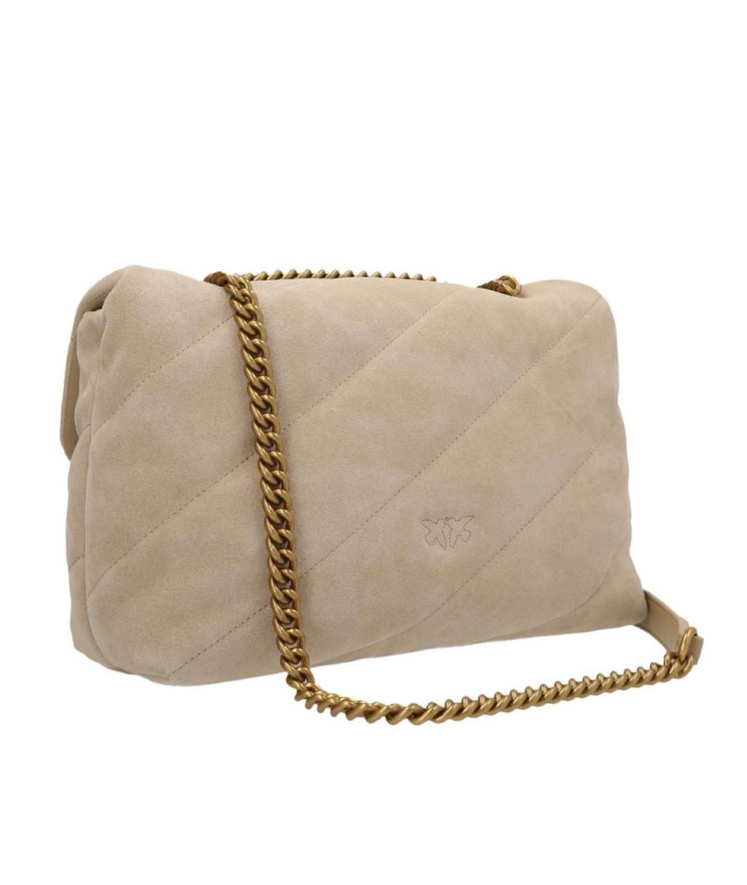 PINKO Бежевая замшевая сумка через плечо, фото 3
