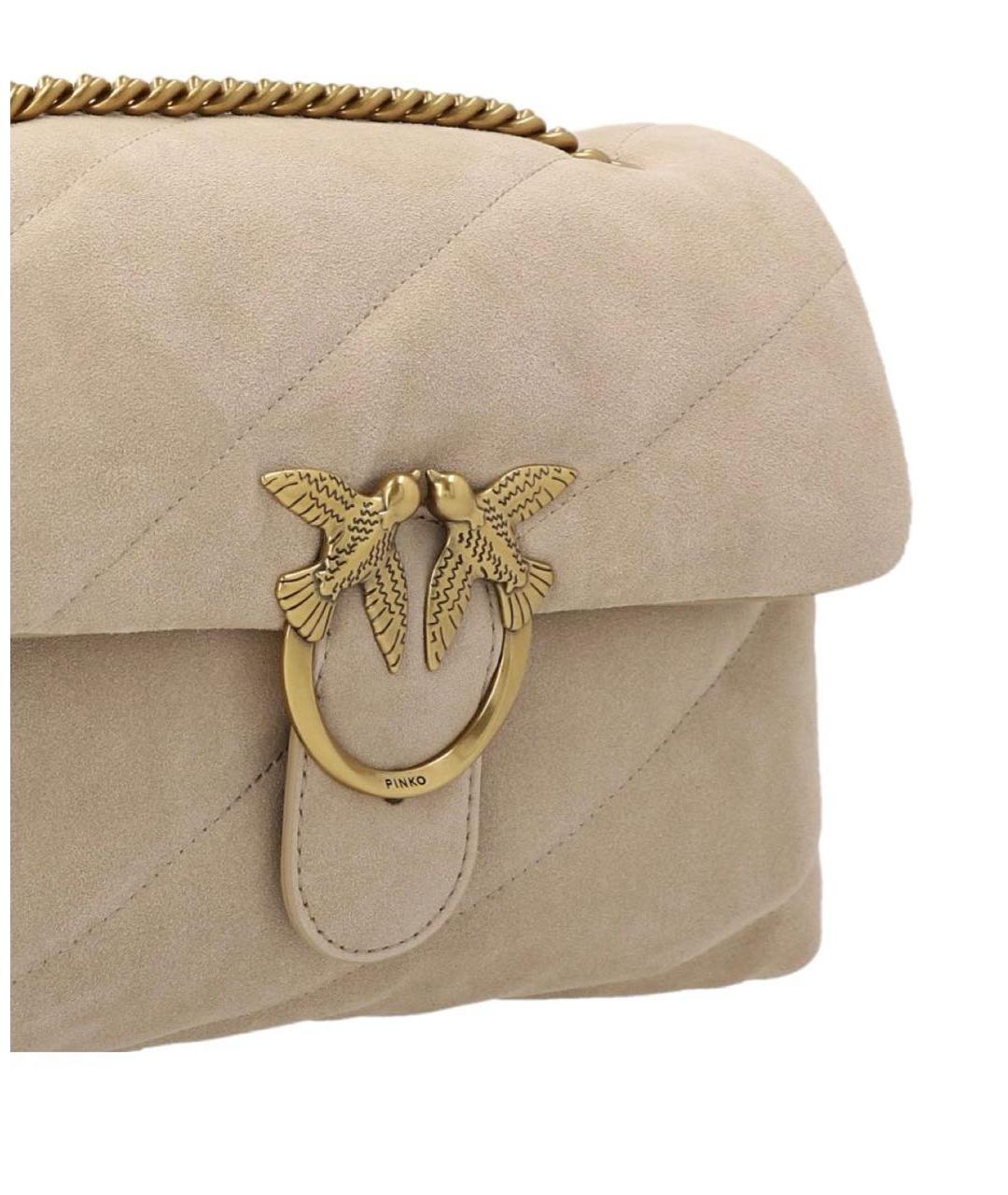 PINKO Бежевая замшевая сумка через плечо, фото 2