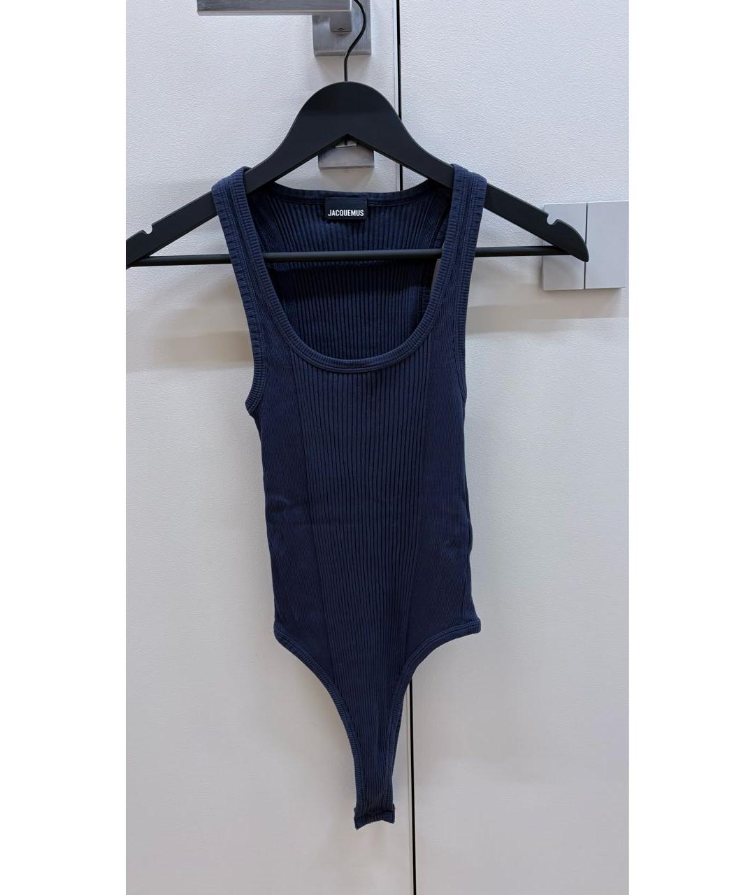 JACQUEMUS Синее хлопковое боди, фото 4
