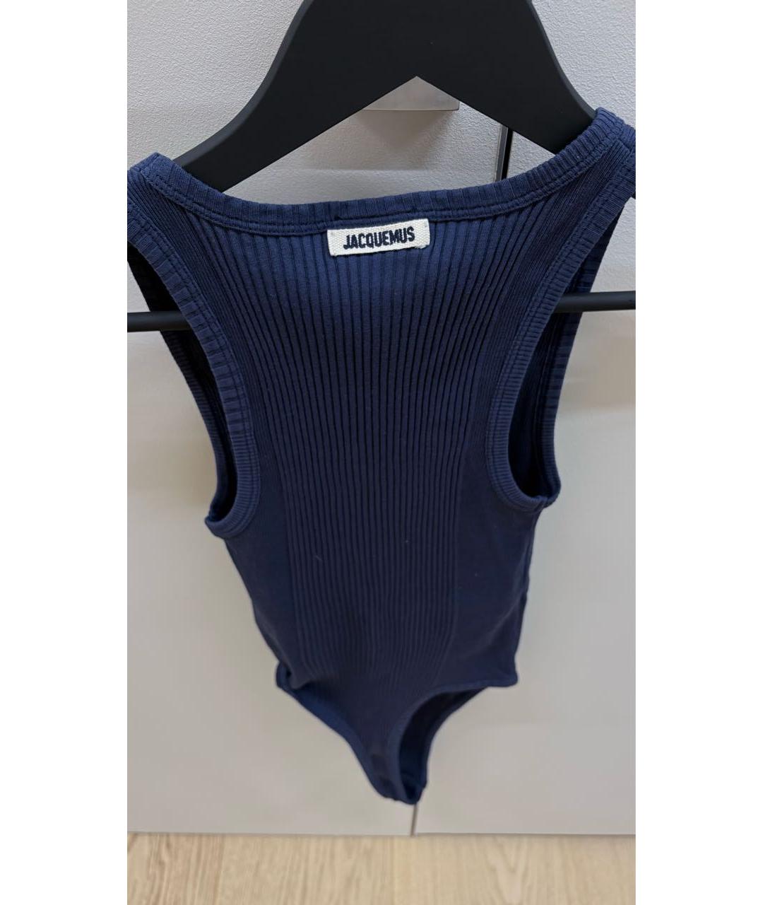 JACQUEMUS Синее хлопковое боди, фото 2
