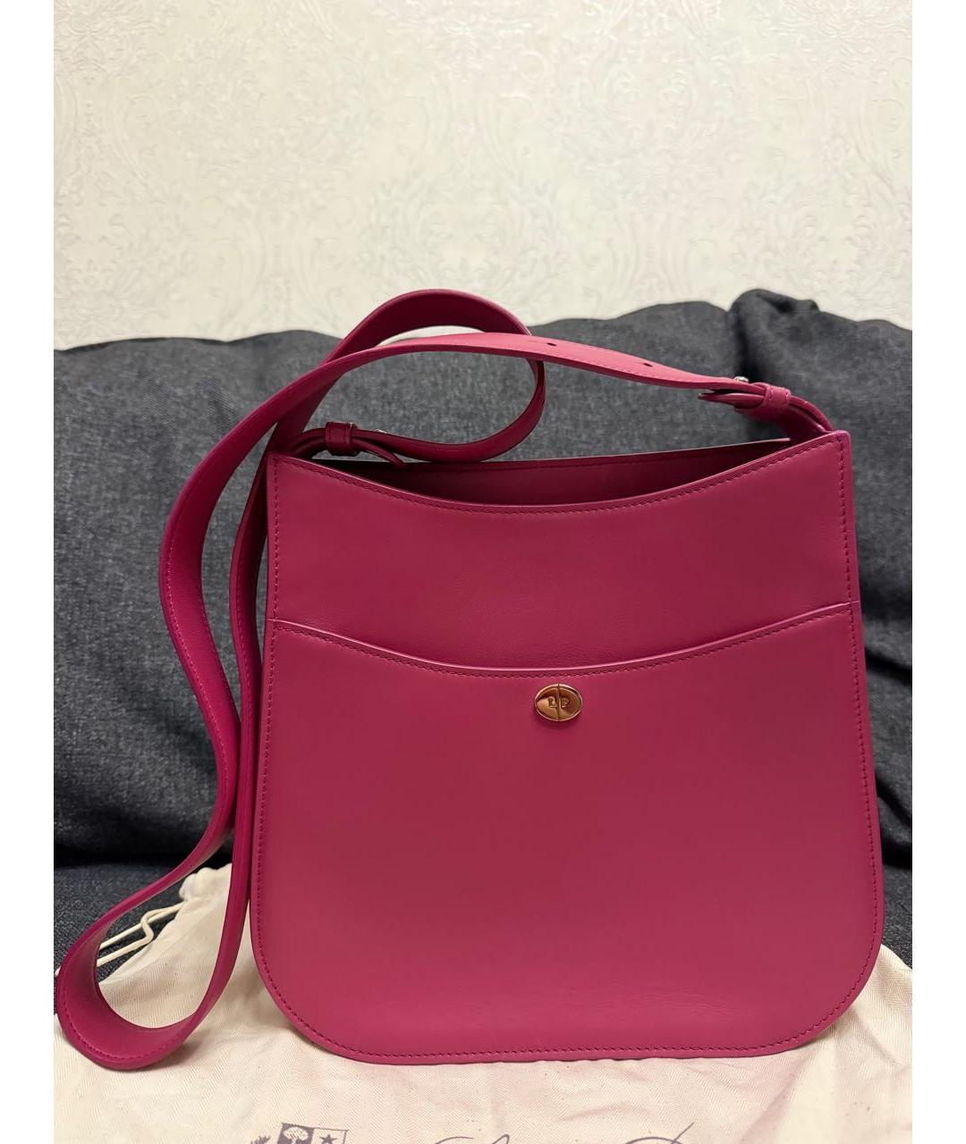 LORO PIANA Бордовая кожаная сумка через плечо, фото 8