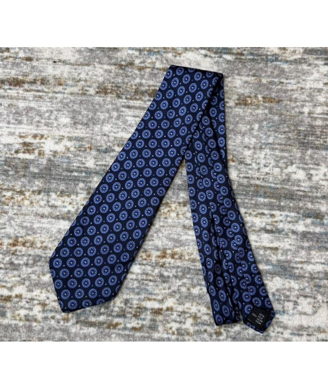 FENDI Синий шелковый галстук, фото 2