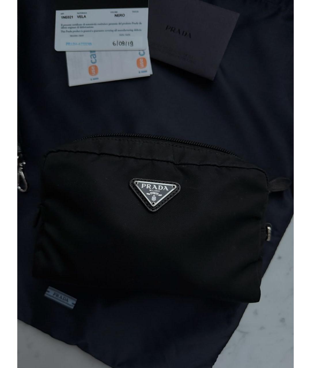 PRADA Черная синтетическая косметичка, фото 7