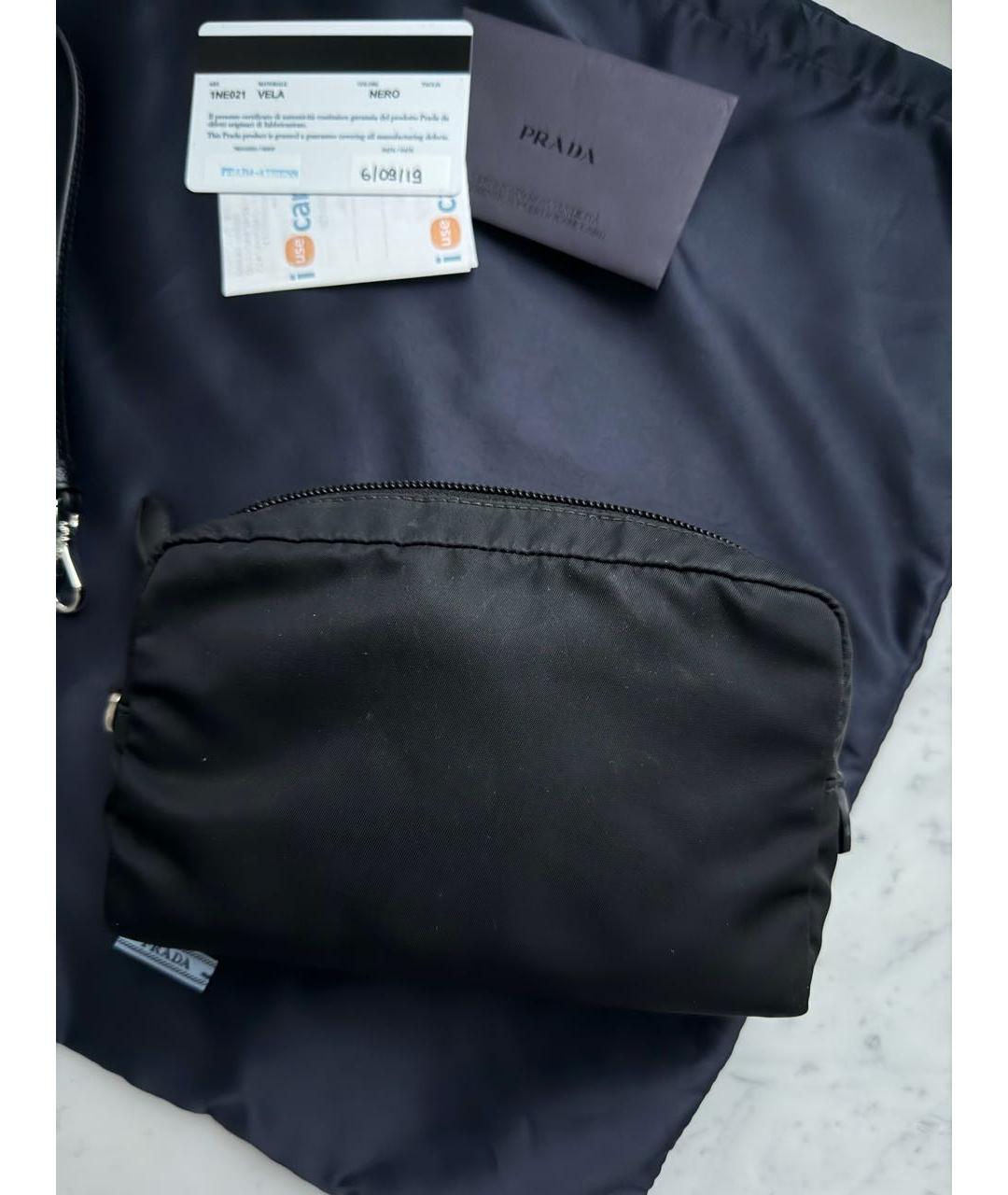 PRADA Черная синтетическая косметичка, фото 8