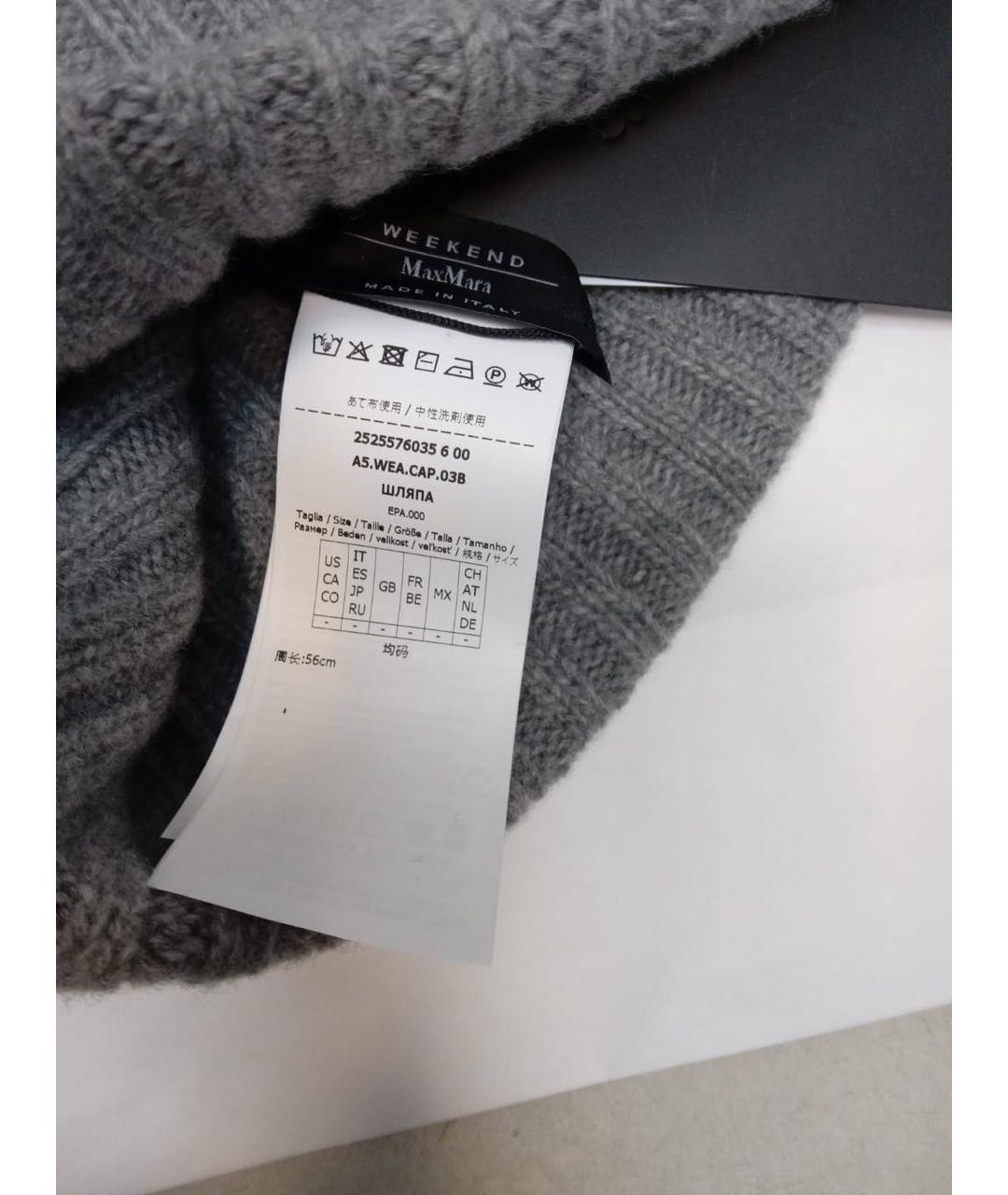 MAX MARA Антрацитовая шерстяная шапка, фото 4