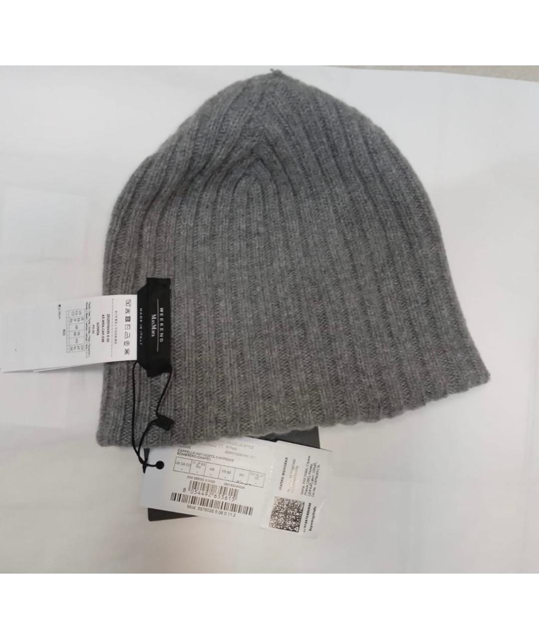 MAX MARA Антрацитовая шерстяная шапка, фото 2