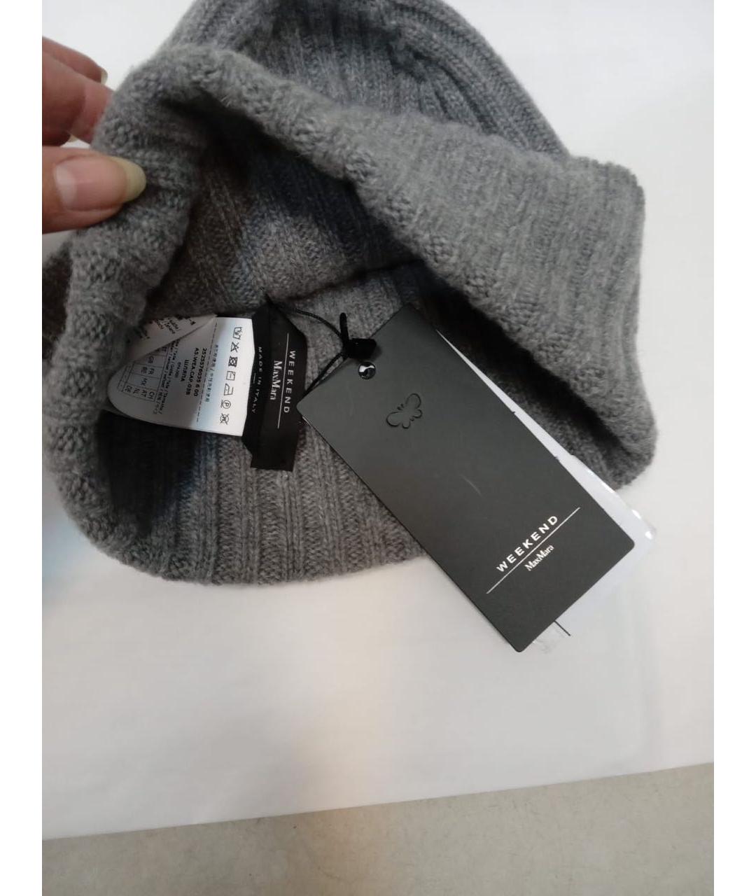 MAX MARA Антрацитовая шерстяная шапка, фото 5