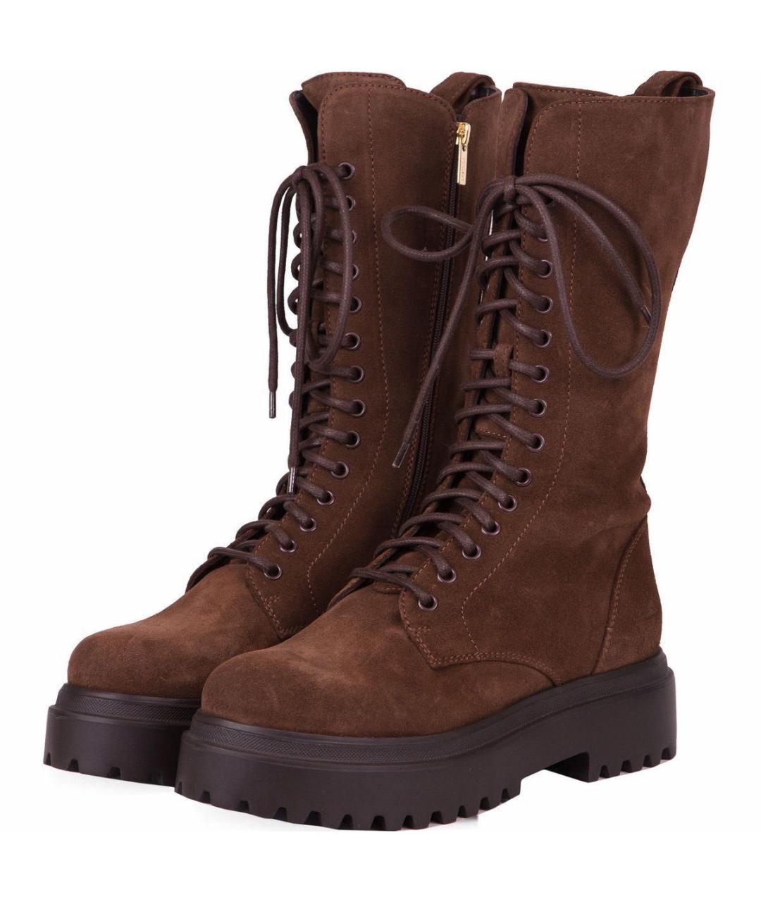 LE SILLA Коричневые замшевые ботинки, фото 4